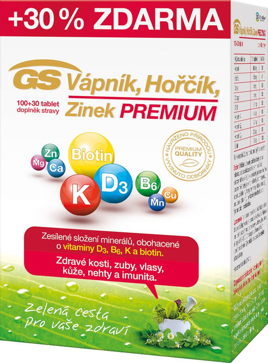 GS Calcium Magnesium Zinc PREMIUM 100 + 30 tablets - mydrxm.com