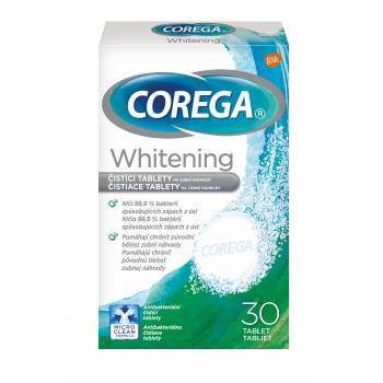 Corega Whitening Antibacterial tablets 30 tablets - mydrxm.com