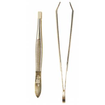 Nippes Solingen Straight tweezers gilded 8 cm