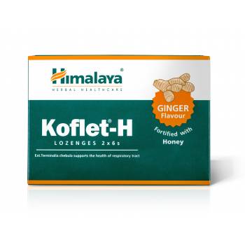Himalaya Herbals Koflet-H Ginger Flavor Lozenges with Honey 12 pcs - mydrxm.com