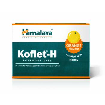 Himalaya Herbals Koflet-H Orange lozenges with honey 12 pcs - mydrxm.com