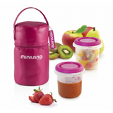 Miniland Insulating Pouch + Pink Food Cups
