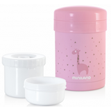 Miniland Thermic Thermos + Pink food cups