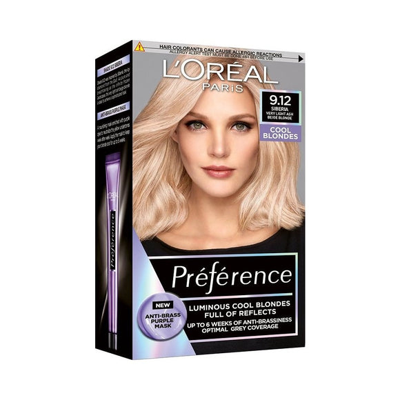L'Oréal Paris Preference hair color Siberia 9.12 cold very light blond