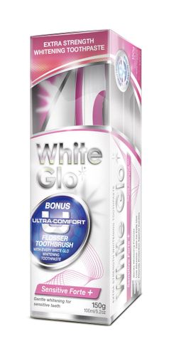 White Glo Sensitive Forte + Whitening Toothpaste + Toothbrush