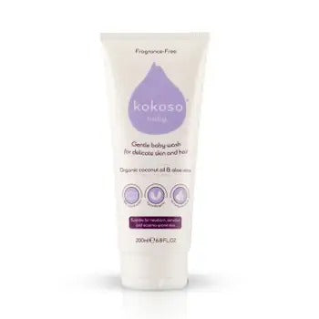 Kokoso Baby Gentle baby cleansing gel for body and hair without perfume 200 ml