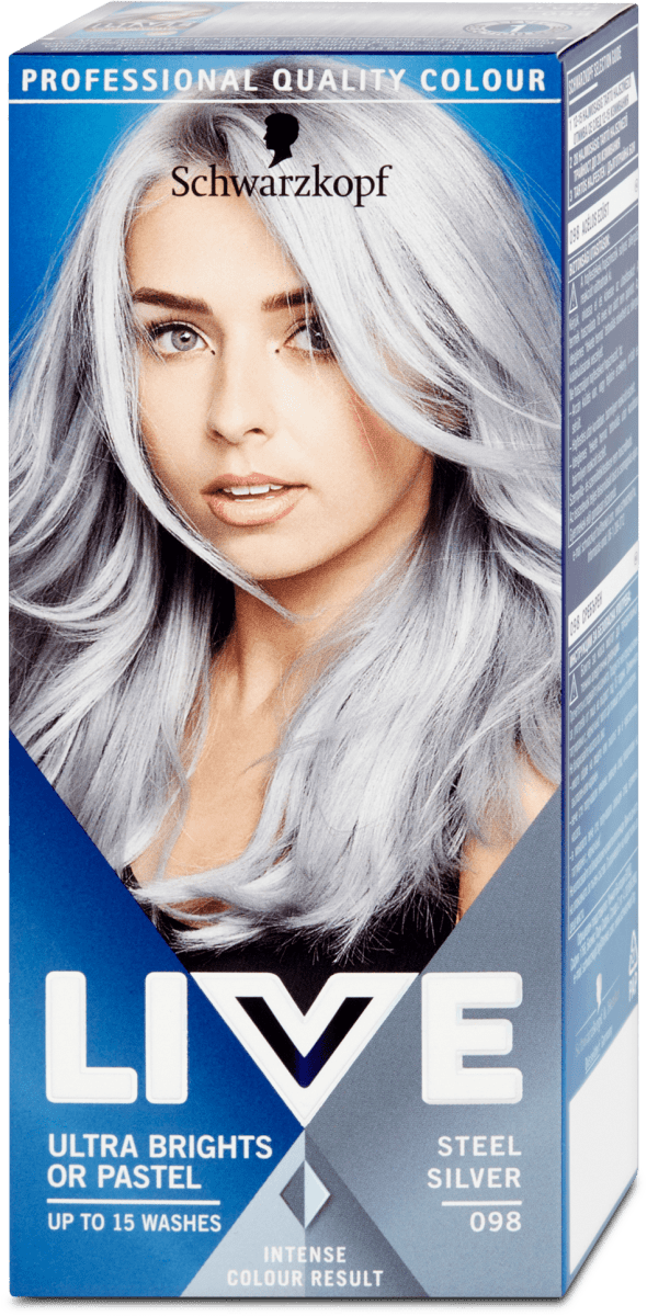 Schwarzkopf LIVE hair color Silver Steel 98