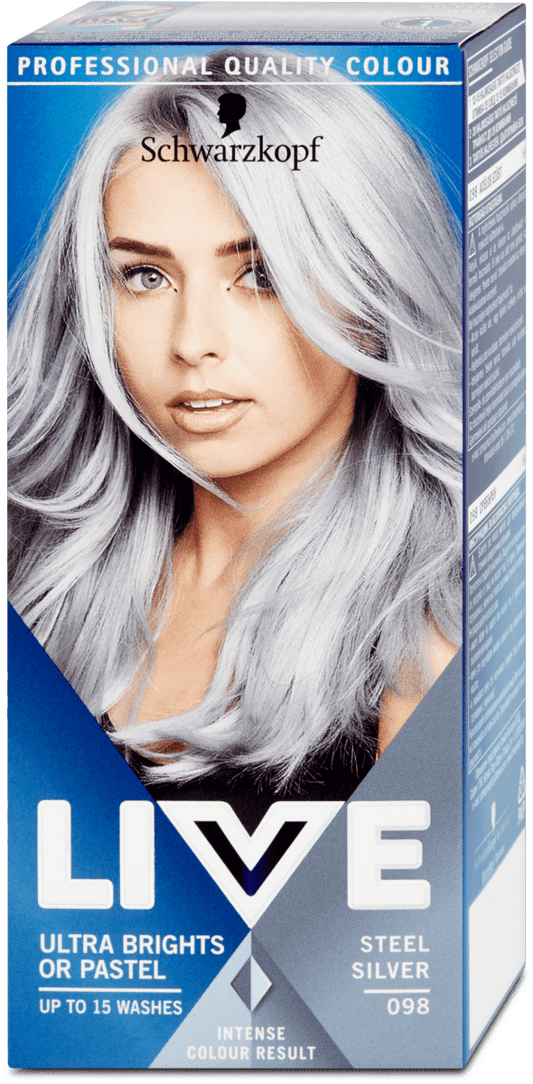 Schwarzkopf LIVE hair color Silver Steel 98