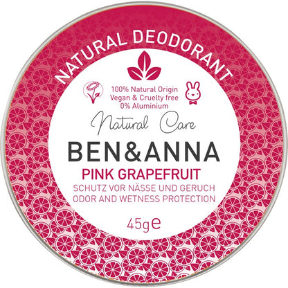 Ben & Anna Pink Grapefruit Cream Deodorant, 45 g