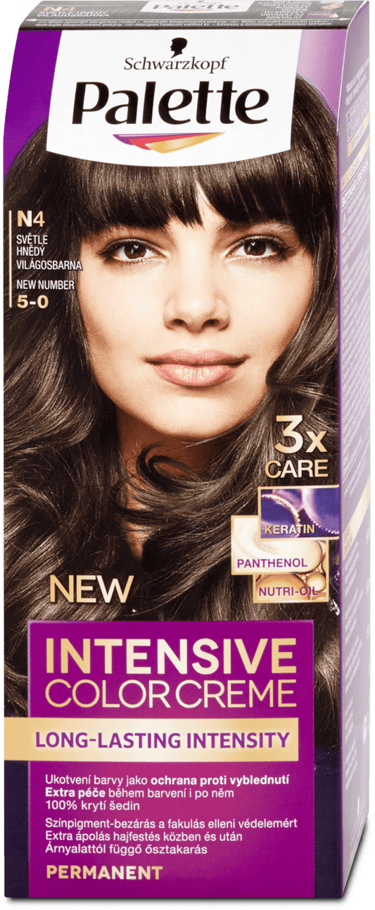 Schwarzkopf Palette Intensive Color Creme hair color Light brown N4, 110 ml
