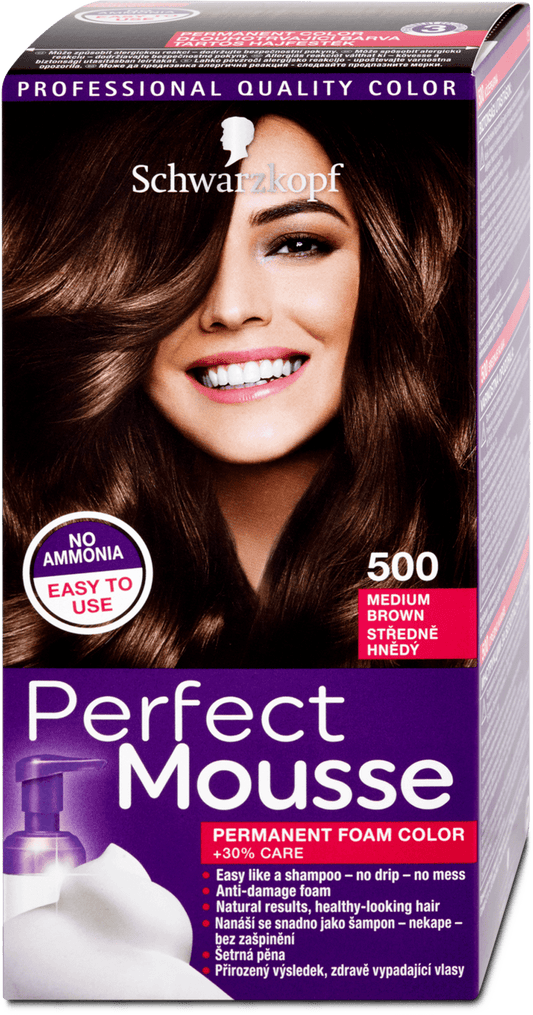 Schwarzkopf Perfect Mousse hair color Medium brown 500, 92.5 ml