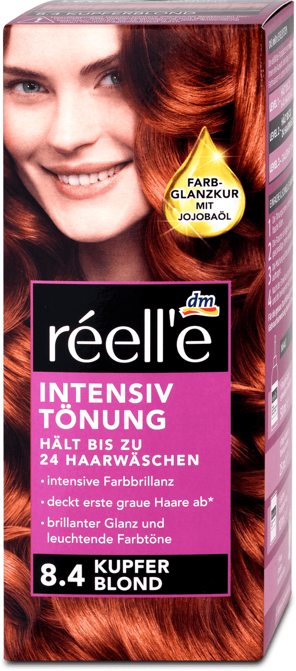 réell'e intensive toning hair color 8.4 copper blond, 85 ml