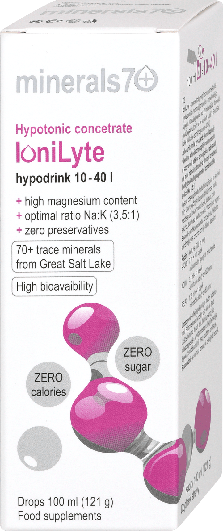 Minerals70 + concentrate for the preparation of IoniLyte mineral moisturizing solutions, 100 ml