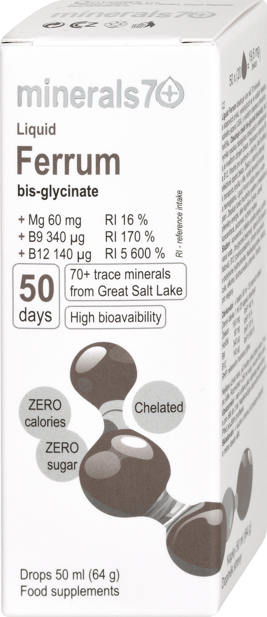 Minerals70 + food supplement Liquid Ferrum, 50 ml