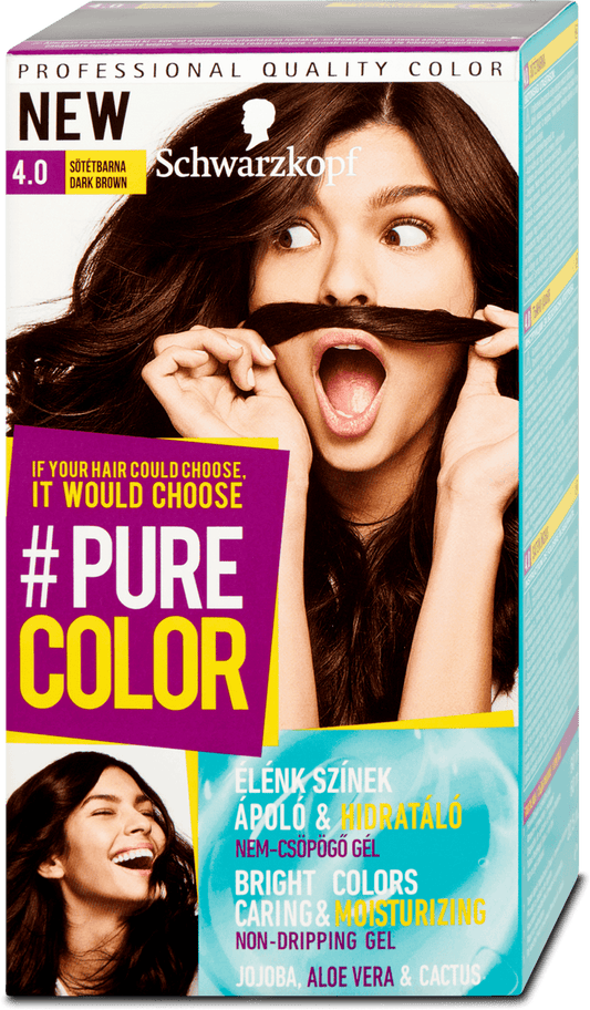 Schwarzkopf Pure Color Hair Color Dark Brown 4.0, 142.5 ml