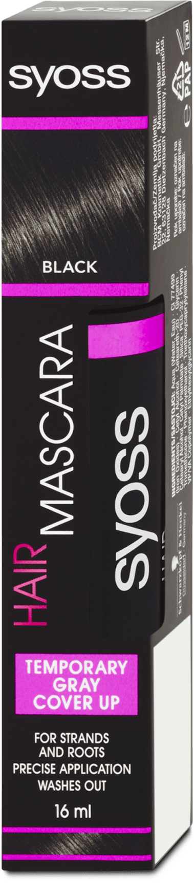 Syoss Black hair mascara, 16 ml