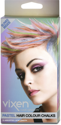 Vixen Hair Chalk Pastel Colours, 12 pcs