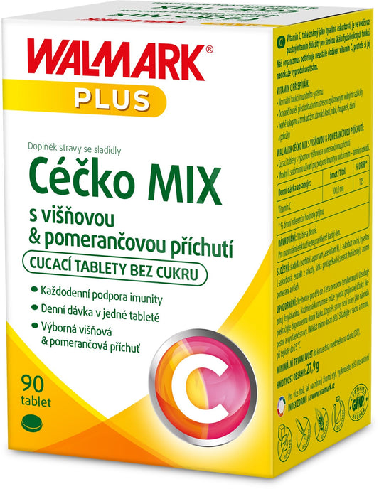 Walmark Plus C Mix 100 mg with cherry & orange flavor 90 tablets