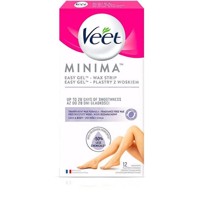 Veet MINIMA wax strips for legs and body, 12 pcs