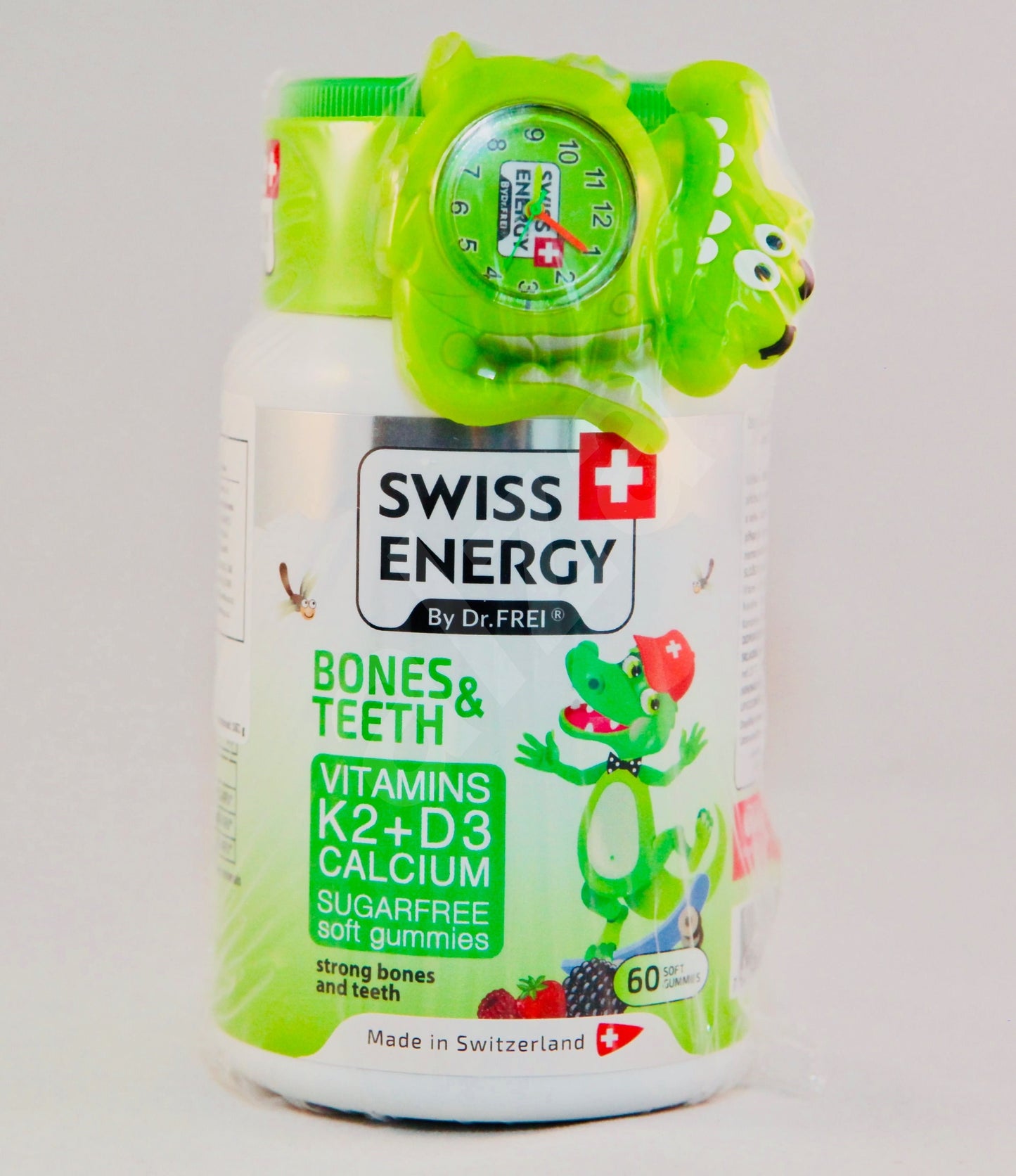 Swiss Energy Bones & Teeth gelatin 60pcs + GIFT Watch