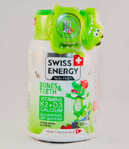 Swiss Energy Bones & Teeth gelatin 60pcs + GIFT Watch