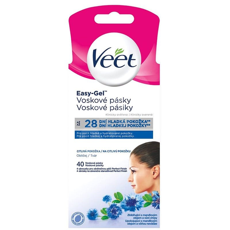 Veet face wax strips, 40 pcs