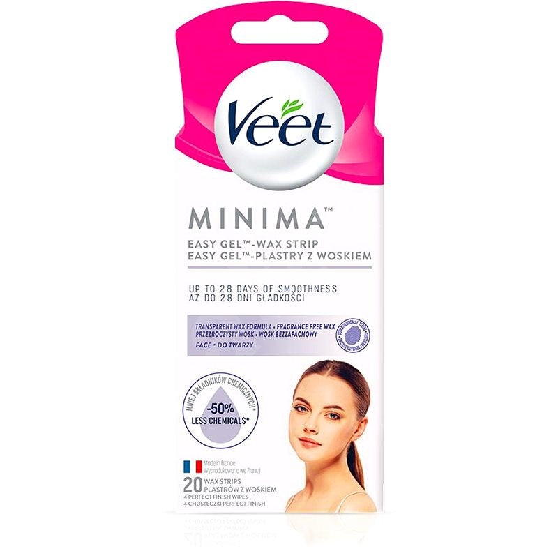 Veet Minima face wax strips, 20 pcs