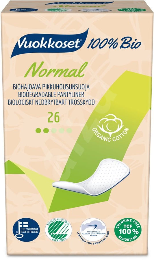 VUOKKOSET 100% BIO Normal panty liners 26 pcs