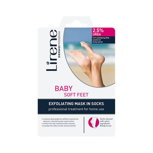 Lirene exfoliating mask in socks, 1 pc