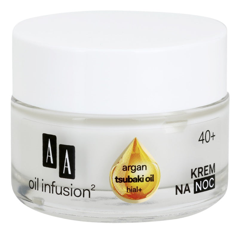 AA Cosmetics Oil Infusion2 Argan Tsubaki 40+ regenerating night cream with anti-wrinkle effect 50ml