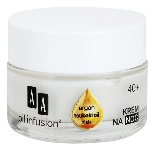 AA Cosmetics Oil Infusion2 Argan Tsubaki 40+ regenerating night cream with anti-wrinkle effect 50ml