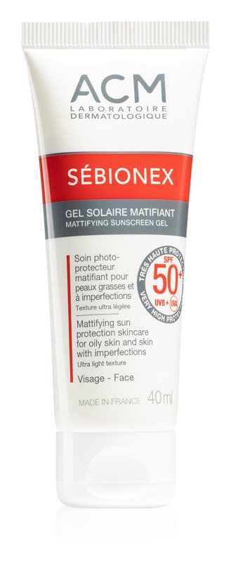 ACM Sebionex SPF 50+ mattifying sunscreen gel 40 ml