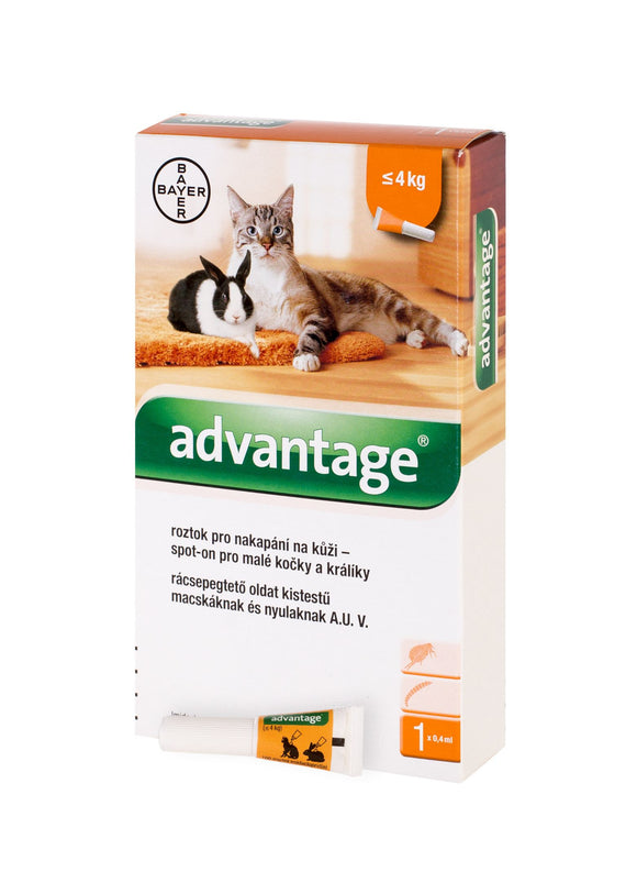 Advantage 40 mg spot-on spot-on solution for small cats and rabbits 1 x 0.4 ml - mydrxm.com