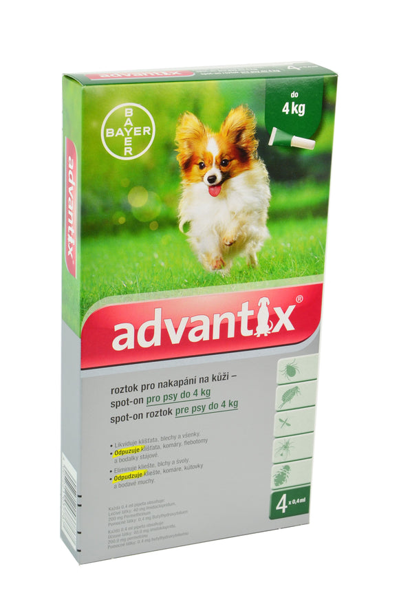 Advantix for dogs up to 4kg spot-on 4x0.4 ml - mydrxm.com