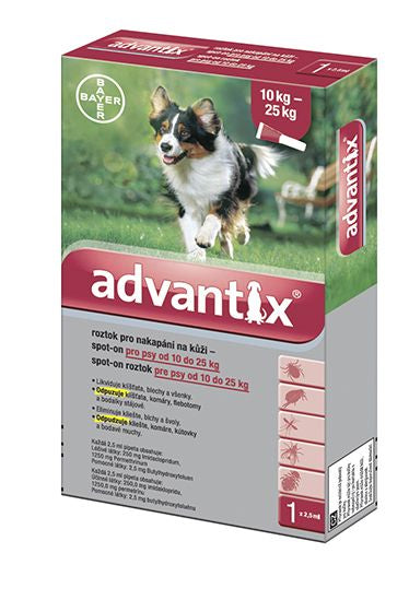 Advantix for dogs 10-25kg spot-on 1x2.5ml - mydrxm.com