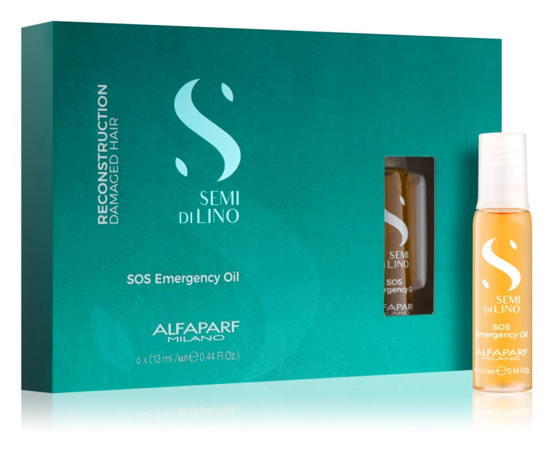 Alfaparf Milano Semi di Lino Reconstruction SOS Emergency Oil 6 x 13 ml