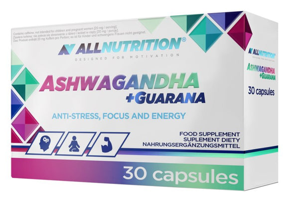 ALLNUTRITION Ashwagandha 300 mg + Guarana Anti-stress, focus and energy 30 capsules