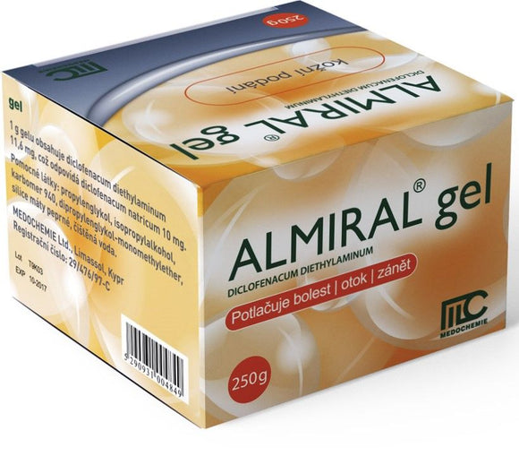 Almiral gel 250 g pain, swelling and inflammation post-traumatic tendons, ligaments, muscles and joints - mydrxm.com