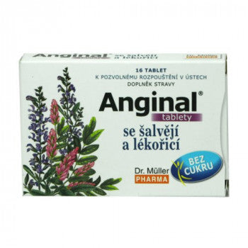 Anginal with sage and liquorice 16 tablets - mydrxm.com