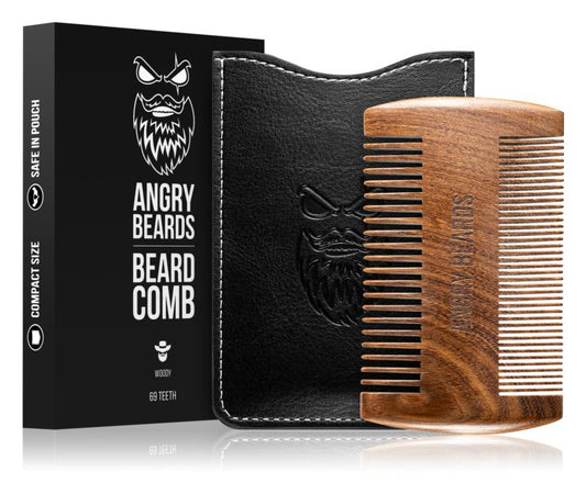 Angry Beards Beard Comb 69 Teeth wooden beard comb double sided