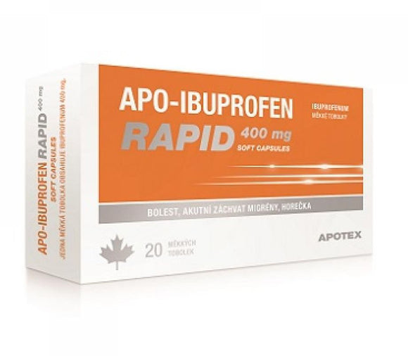 APO-Ibuprofen Rapid 400 mg 20 capsules pain and fever relief - mydrxm.com
