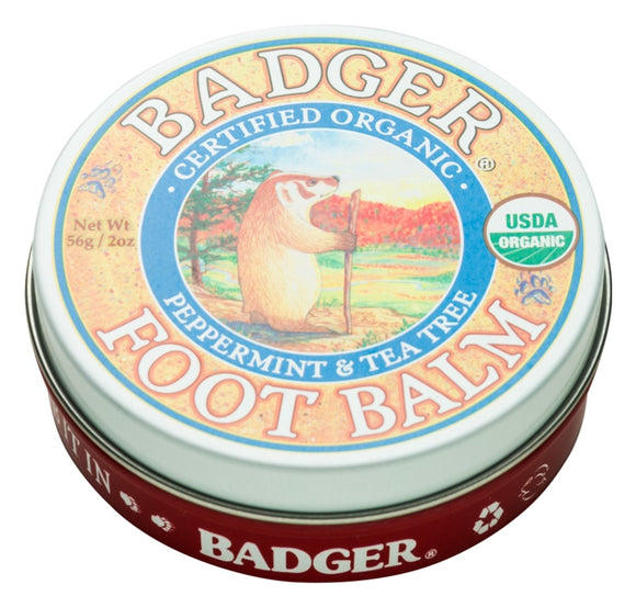Badger Certified Organic Peppermint & Tea Tree Foot Balm 56g