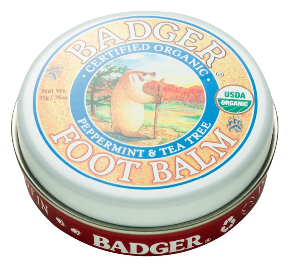 Badger Certified Organic Peppermint & Tea Tree Foot Balm 21g