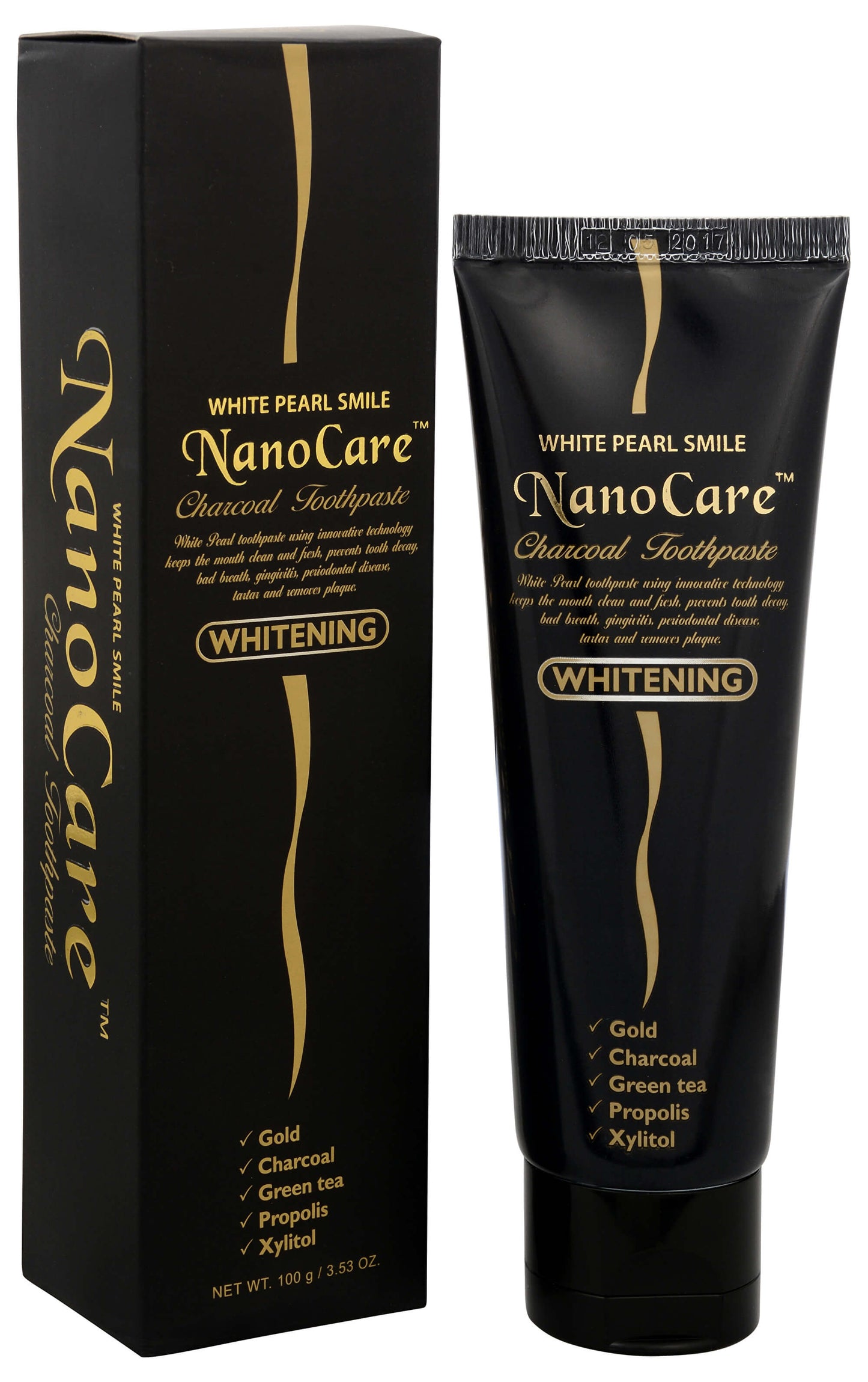 White Pearl toothpaste NanoCare Charcoal Gold, 100 g