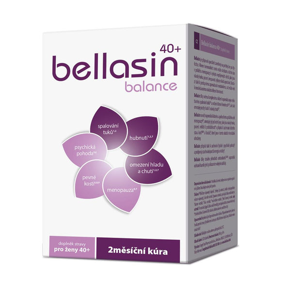 Bellasin Balance 40+ 120 capsules menopause symptoms relief helps burn fat - mydrxm.com