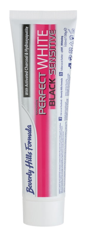 Beverly Hills Formula Perfect White Black Sensitive whitening toothpaste with activated carbon for sensitive teeth Fresh Mint flavor 100 ml
