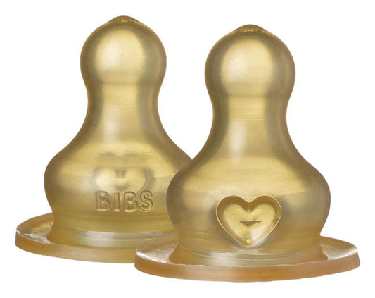 BIBS Baby Glass Bottle Latex Nipple Medium Flow 2 pcs