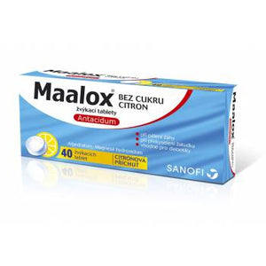 Maalox SUGAR FREE Lemon 40 chewable tablets