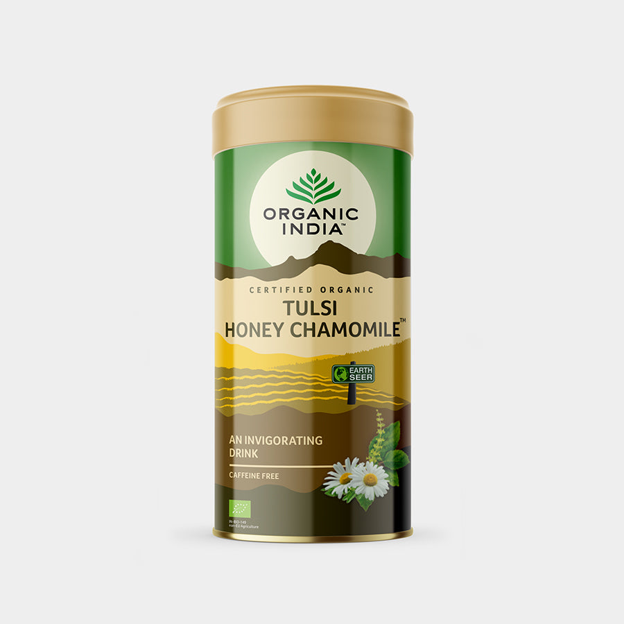Organic India Tulsi Honey Chamomile 100 g can