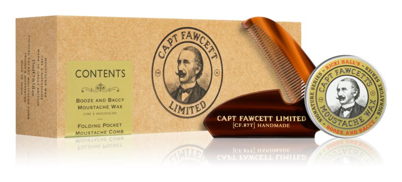 Captain Fawcett Mustache Care Gift Box Booze & Baccy